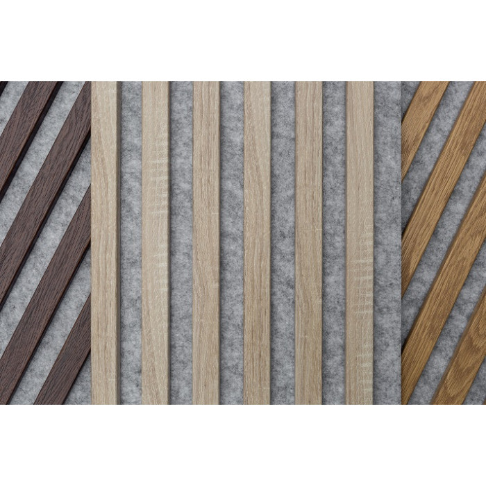 Wooden wall panel 2700 x 400mm (Grey - Sonoma oak)